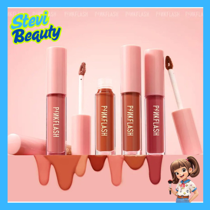 PINKFLASH Lip Matte Lasting Waterproof Lipstik Pinkflash LipMatte Pinkflash Lip Cream Pinkflash LipC