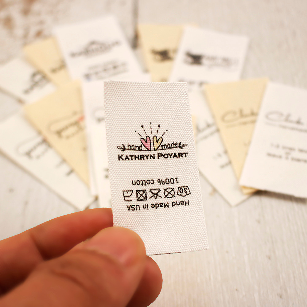 

Handmade Cotton Label with Logo or Text, Sewing Accessories, Tags for Knitted Things, Custom,Personalizada, Gift Tags, 25x50mm