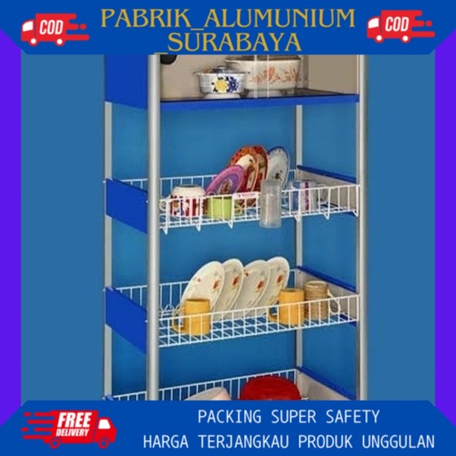 Lemari Piring / Rak Piring AW Master / RAK PIRING KACA / RAK PIRING 4 SUSUN