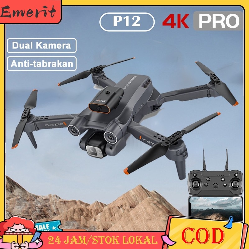 【COD】P12 PRO Drone Intelligent Shelter drone 4K Hd High Camera wide angle height keep RC drone Drone