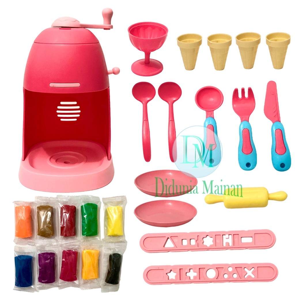 JAMIN MURAH Mainan lilin anak mesin es krim play fun doh set win doh color machine ice cream(BISA LA
