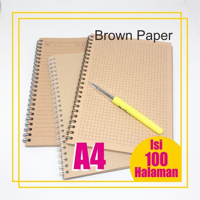 

READY Note Book A4 Buku Catatan Notebook Journal Book Blank Grid Line Dotted - hitam-brown, titik SIAP KIRIM