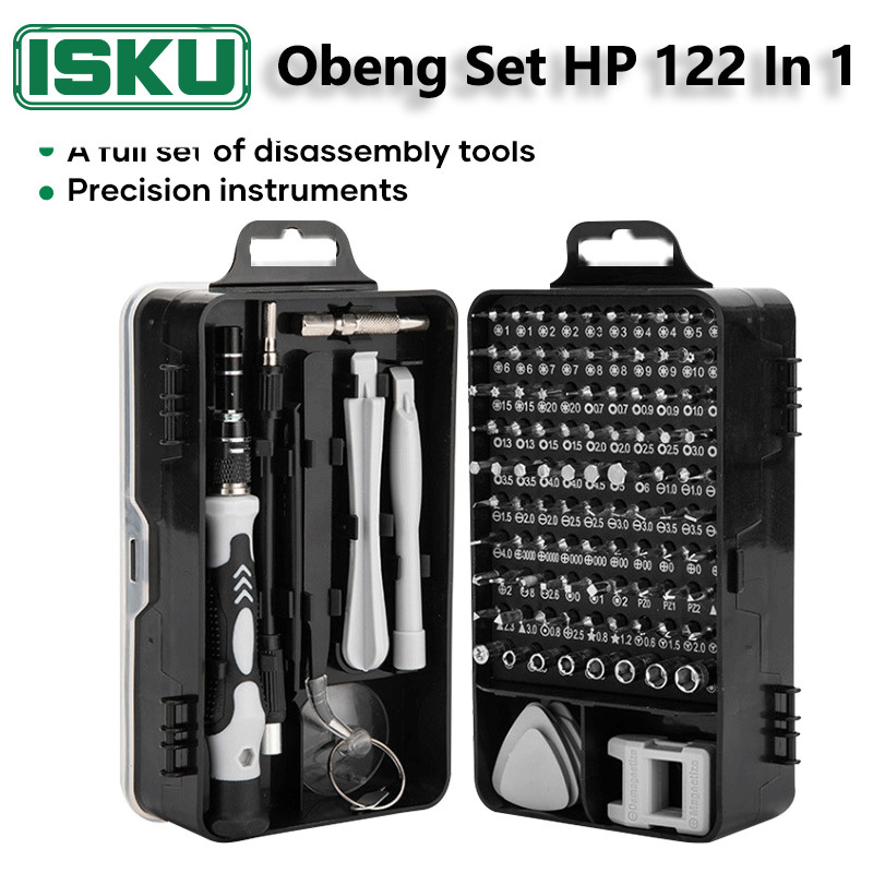 Isku Obeng Set 122 In 1 Obeng Hp Multifungsi Alat Bongkar Mini Precision Untuk Phone Laptop Reparasi