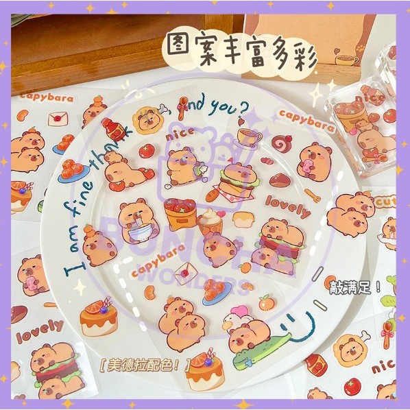 

BW PROMO STICKER WATERPROOF KARTUN KAPIBARA HOLOGRAM STIKER MOTIF KOREA LUCU ANTI AIR A-SK007