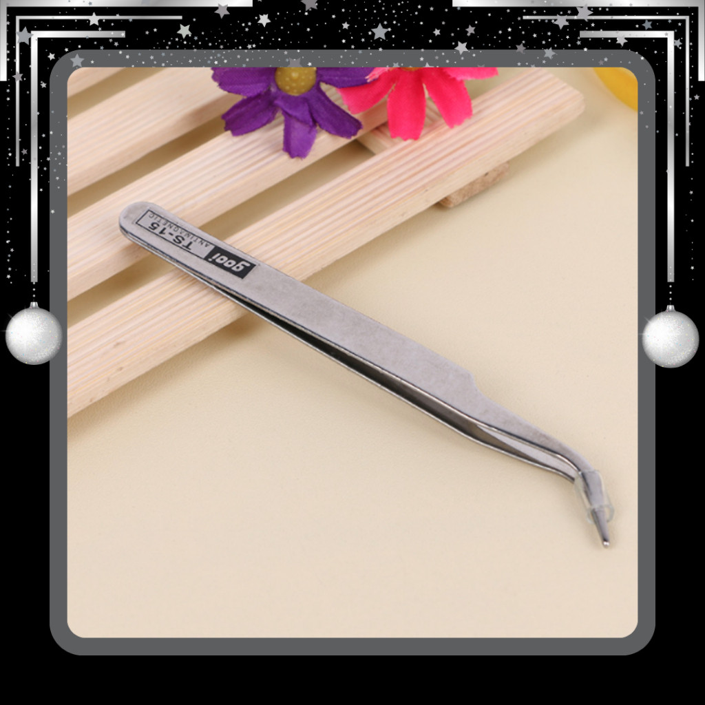 Pinset Stainless Steel / Pinzet Bengkok Siku / Pincet Benang Stainless / Pinset Siku Stainless Steel