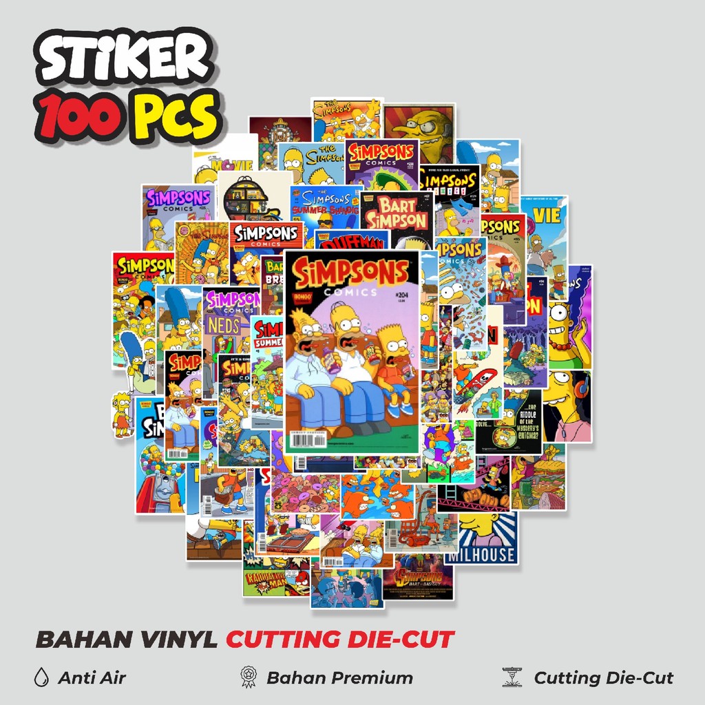 

Terbaru! 50 pcs Stiker The Simpson Dekorasi Lucu Kreatif untuk Notebook, Skateboard, HP