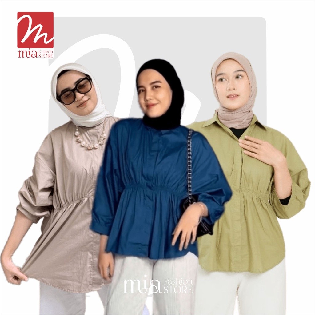 Alya Shirt Kemeja Wanita Katun Linen Modern/Terbaru