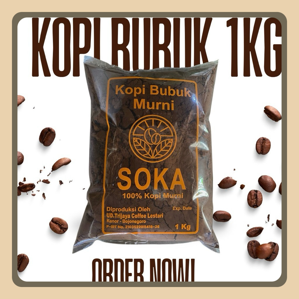 

KOPI BUBUK 1kg - Kopi Bubuk Robusta Cap Soka - Kopi Bubuk Murni 1kg khas Warung Kopi - Kopi Giras Kopi Bubuk Hitam Murah 1kg Coffee Robusta