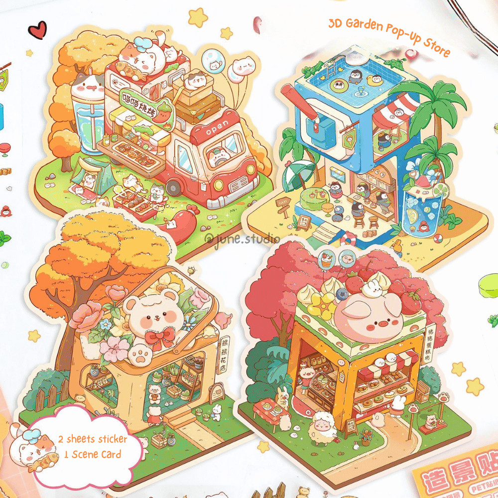 

[JUNE] 3D Garden Pop-Up Landscaping Destress Decompression Premium Decoration Mainan Anak Lucu Korea Viral Creative