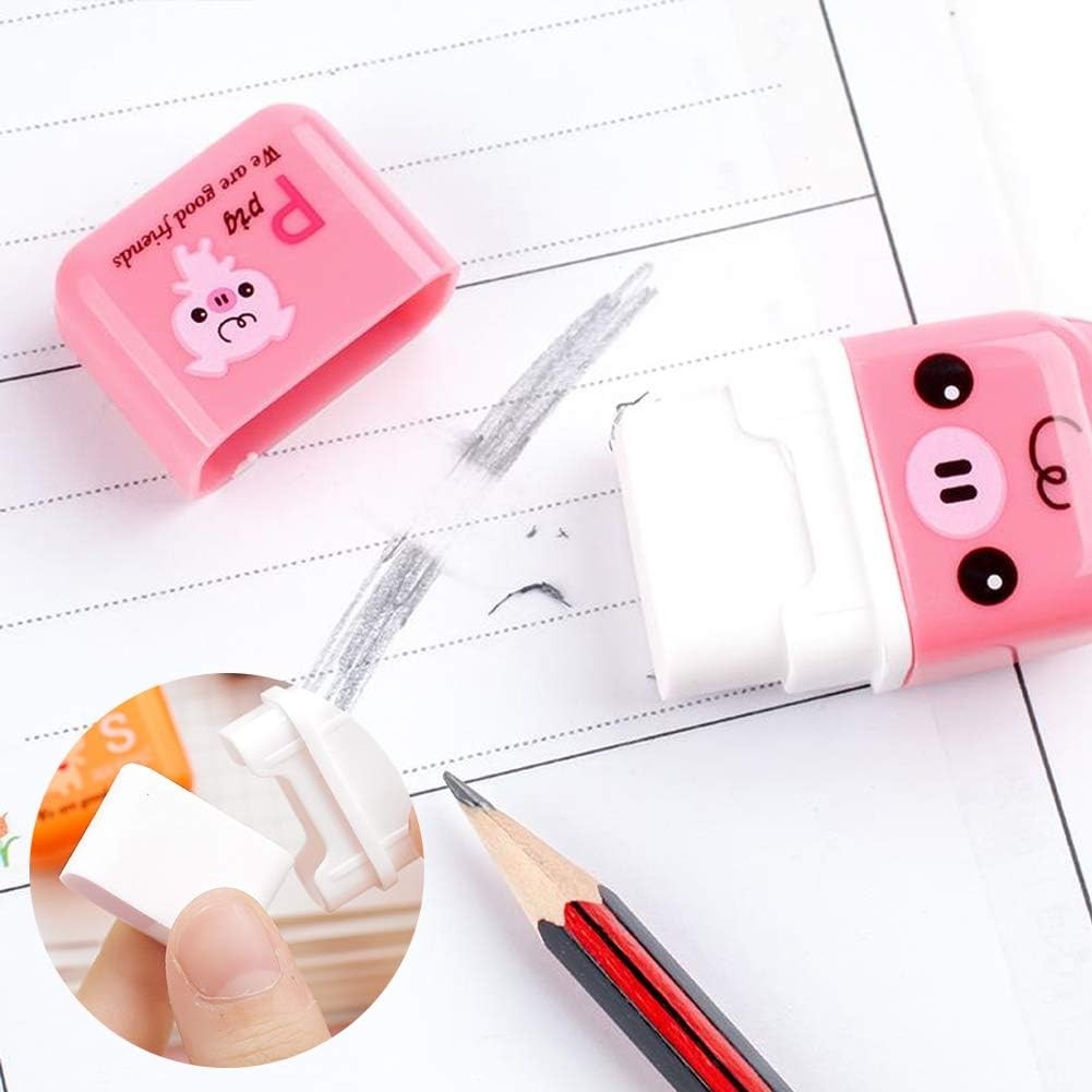 

6 Pcs Cute Pencil Eraser, Cartoon Animal Themed Roller Colorful Rectangle Eraser, Pencil Rubber Erasers for Kids School Office S