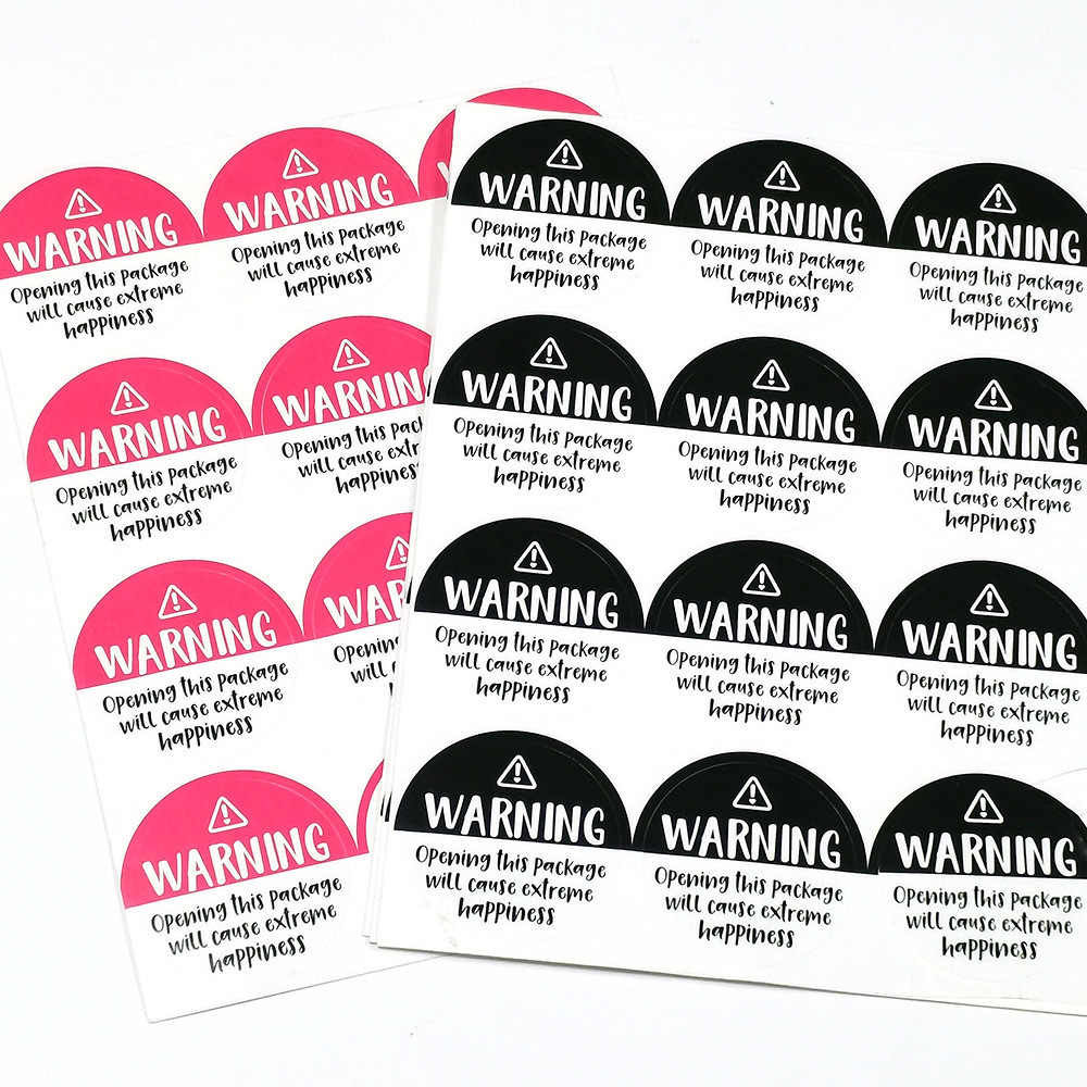 

120Pcs/pack Pink Adorable Warning Sticker Labels Extreme Happiness Labels for Business Gift Wrapping Decoration Envelope Seal