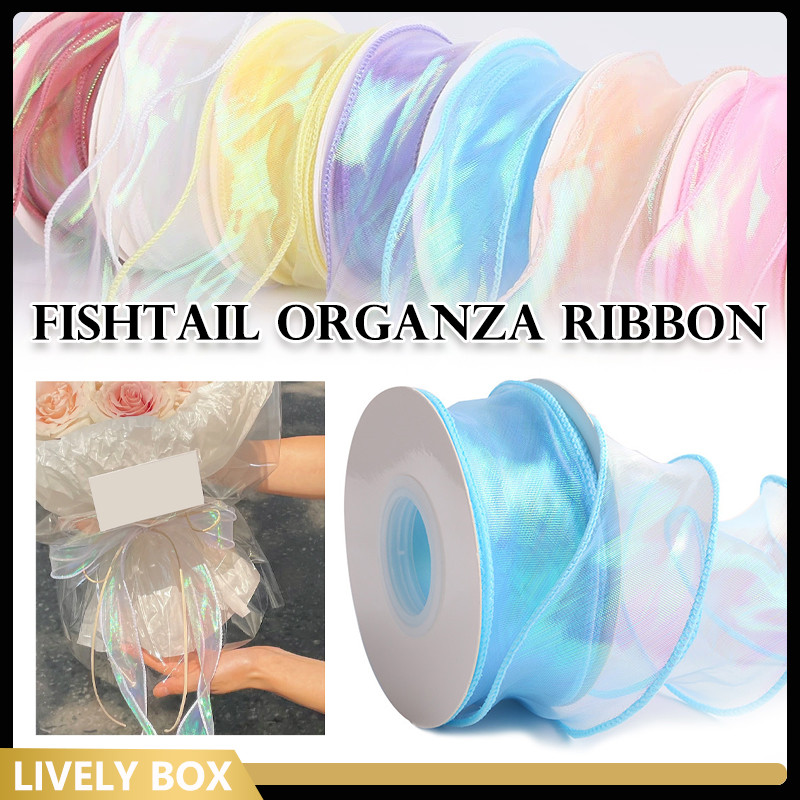 

4CM X 9 Meter (1ROLL) PITA Ribbon /PITA FISHTAIL KOREAN ORGANZA PREMIUM PITA KADO BUNGA BUKET DEKORASI PITA
