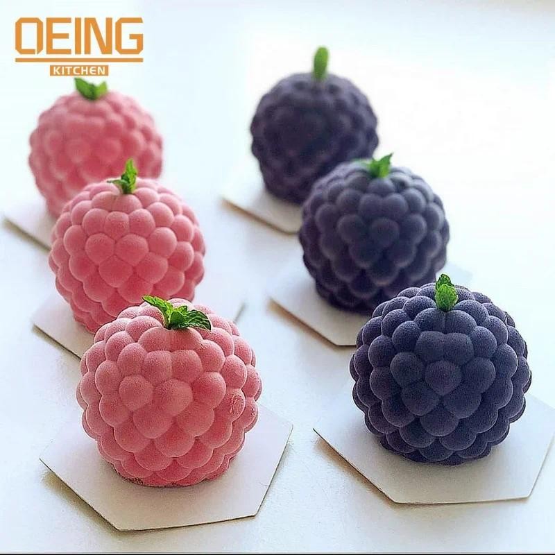 

New 3D Raspberry Fruit Silicone Mold French Mousse Dessert Diy Baking Mold Cake Mold Artificial Fruit Production Tools