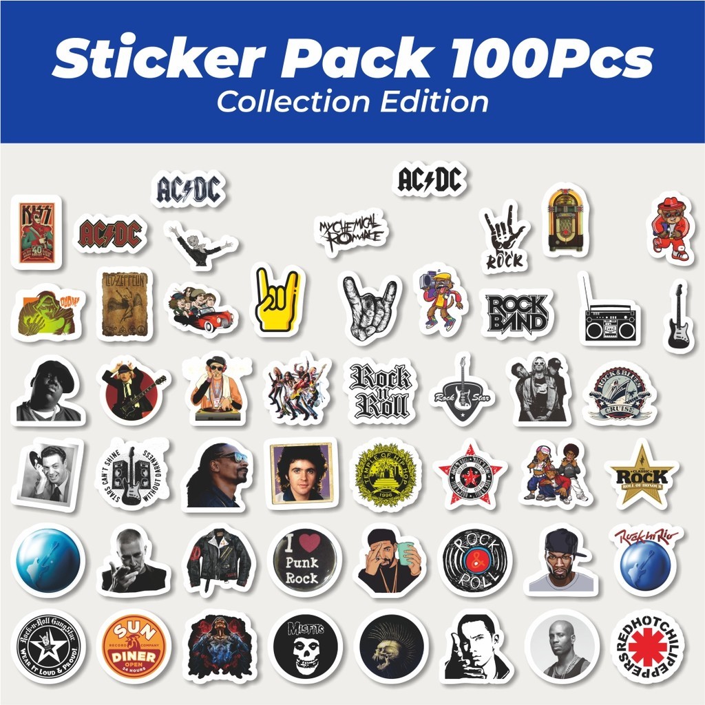 

Hot Sticker Rock Band Hip Hop Lucu Anti Air Stikers Berperekat Waterproof Sticker Decal Buat Motor Helm Buku Journal Koper Casing HP Laptop Botol Minum