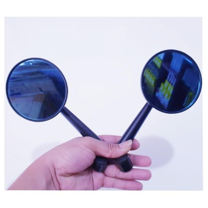 KACA SPION BULAT BESI VARIASI MOTOR BLADE/REVO/SUPRA X 125/SUPRA NEW - KACA BIRU, all HONDA