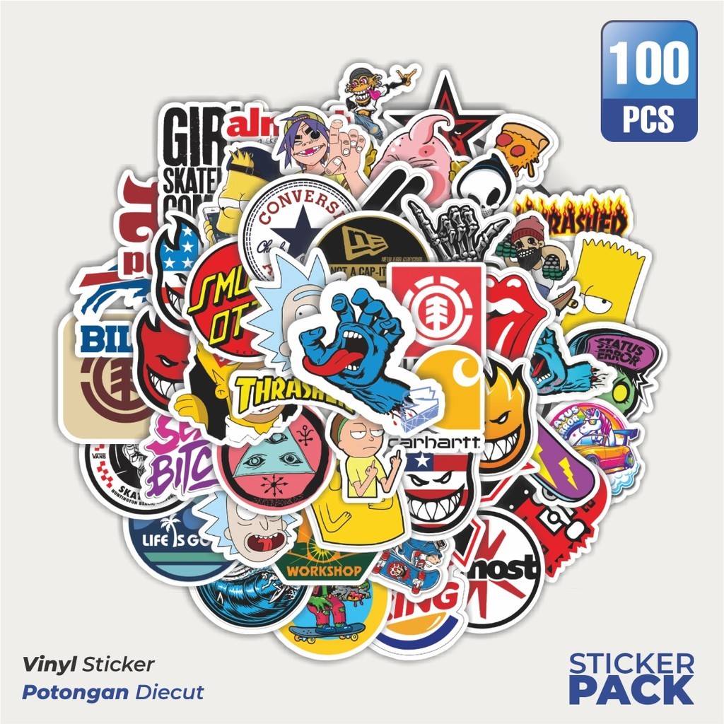 

Stiker Vinyl Stiker Logo Skateboard versi 1 Waterproof Aesthetic- Untuk Laptop, Motor, dan Helm - Paper Stationery Pack