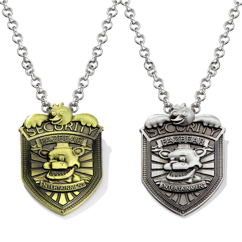 Hadiah Halloween Teddy Bear Bros Kalung Liontin Logam Perunggu Kuno