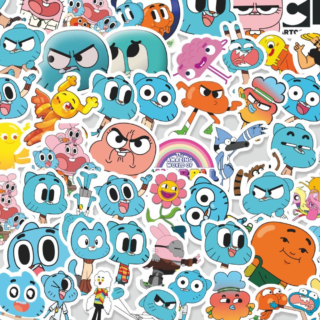 

Stiker Cutting Pack Sticker Kartun The Amazing World of Gumball Isi 100Pcs Series Aesthetic Lucu Keren Untuk Koper Bahan Vynil