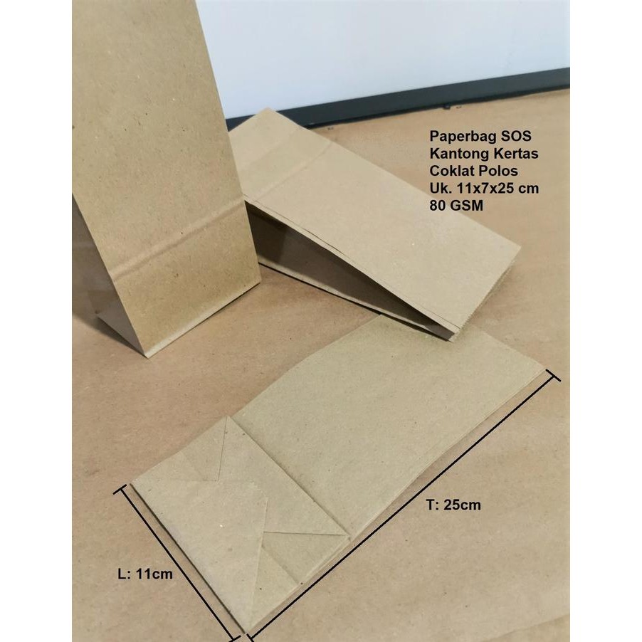 

Promo Paperbag Kantong Kertas SOS Polos 11x7x25cm 80 GSM terlaris