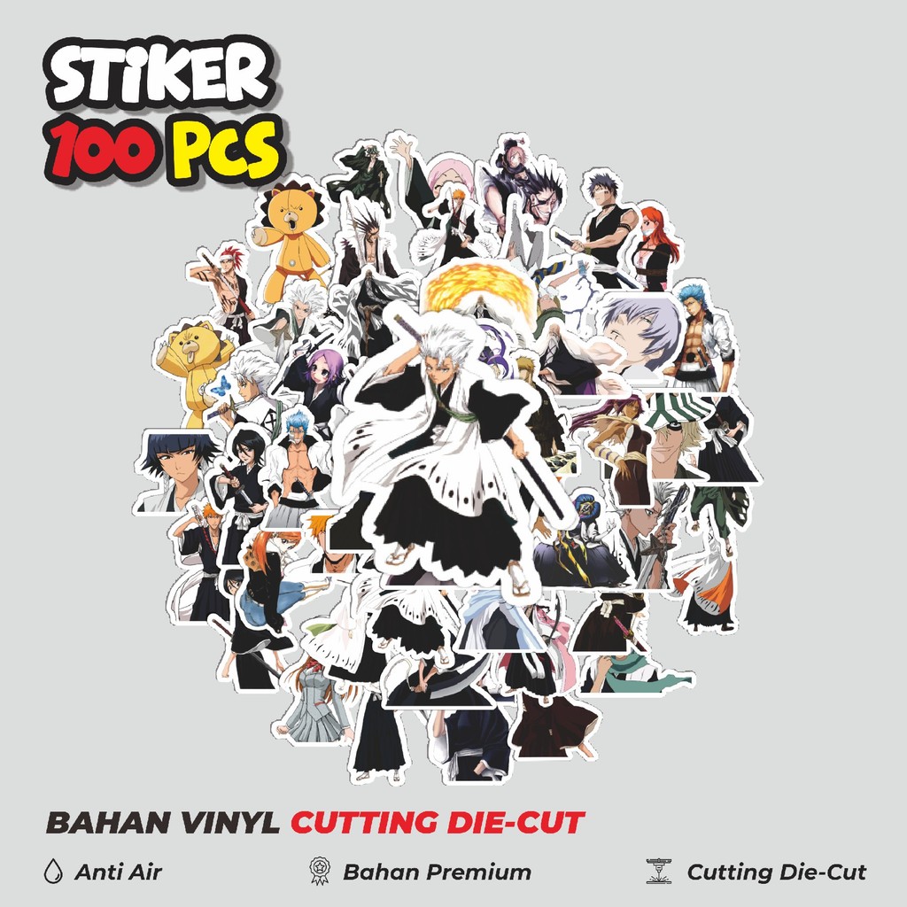 

Terbaru! 50 pcs Stiker Anime Bleach : Thousand-Year Dekorasi Lucu Kreatif untuk Notebook, Skateboard, HP