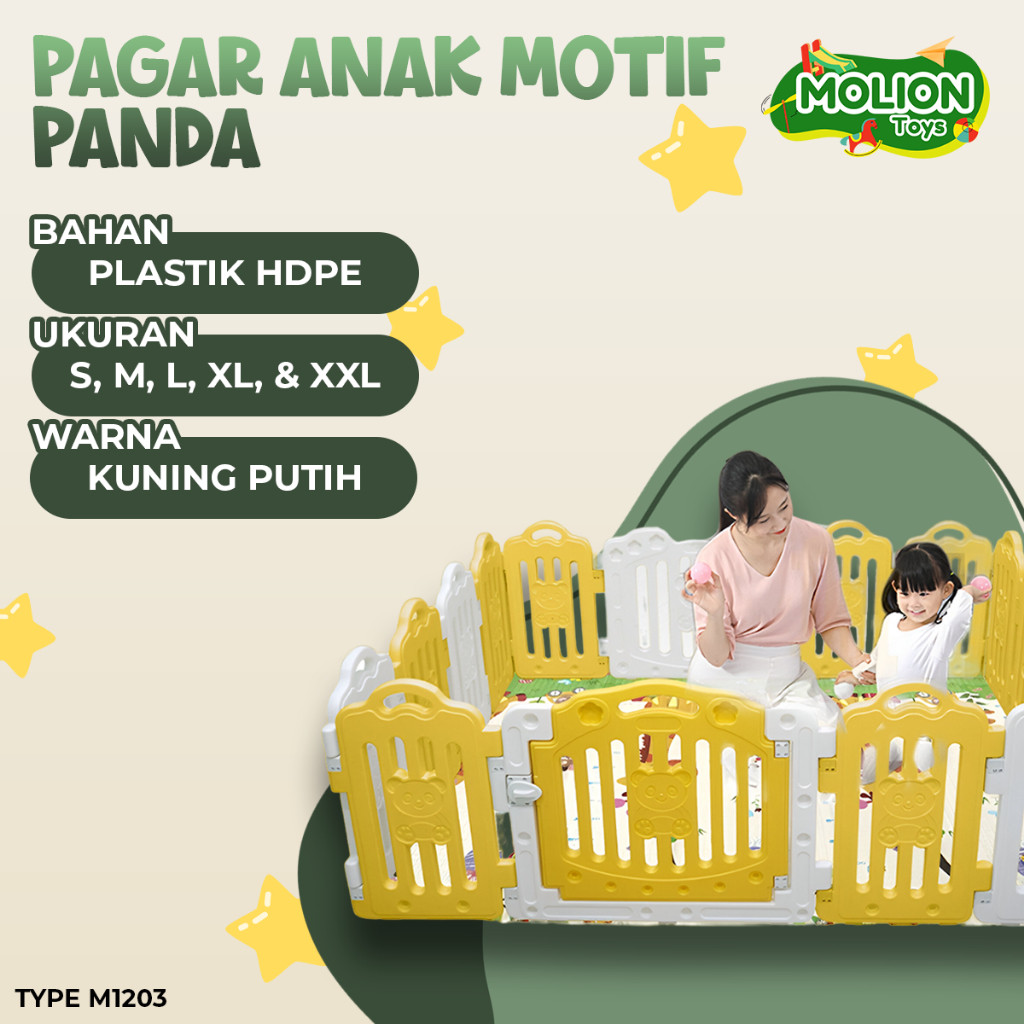 Molion M1203 Pagar Set Playground - Pagar Mainan Anak Portable