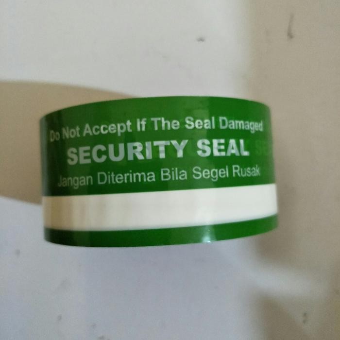 

Lakban Printing / Security Seal 4T "Jangan Diterima Bila Segel Rusak" - Hijau PROMO !