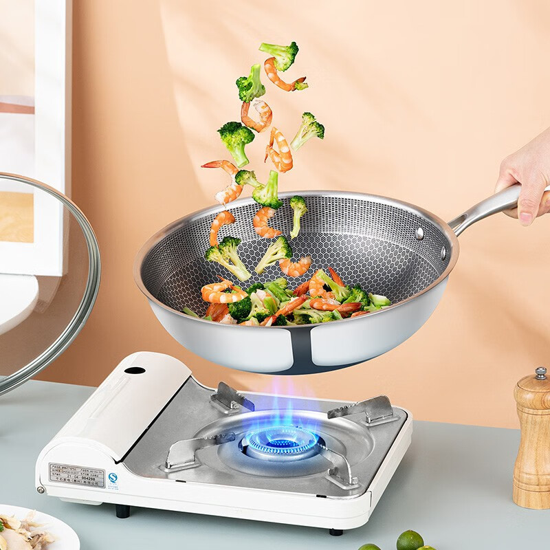 WL Wajan Teflon Fry Pan Kuali Penggorengan Wok Pan Gagang Anti Lengket Tebal Kuali Masak