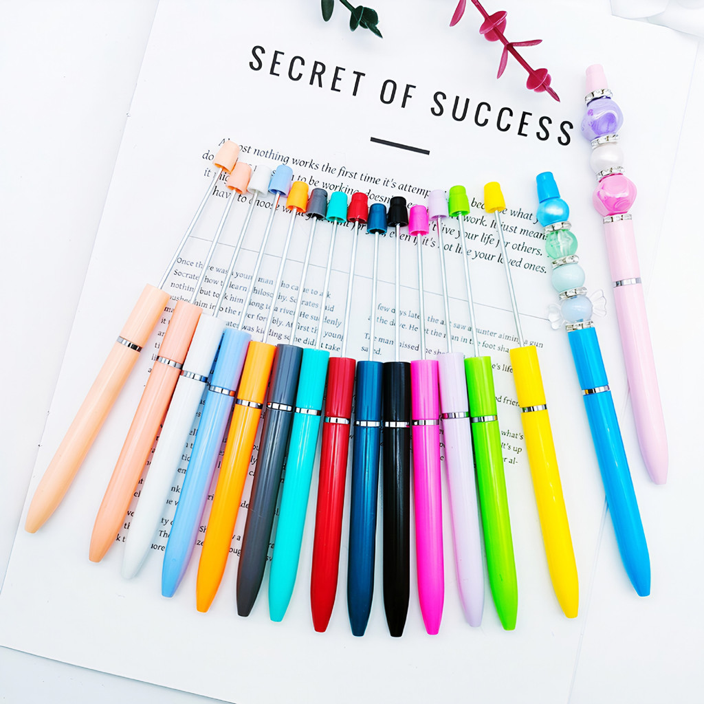 

Kwoi Vita 20pcs DIY Office Supplier Colorful Plastic Acrylic Beadable Ball DIY Pen Bead Pens
