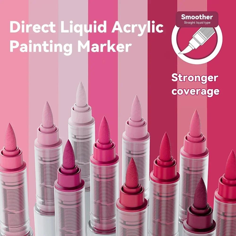 

9pcs/Box Mix Color Acrylic Markers Set Art Rock Painting Pens Kids Gift Graffiti For Stone Glass Book Shoes DIY Craft Supplies