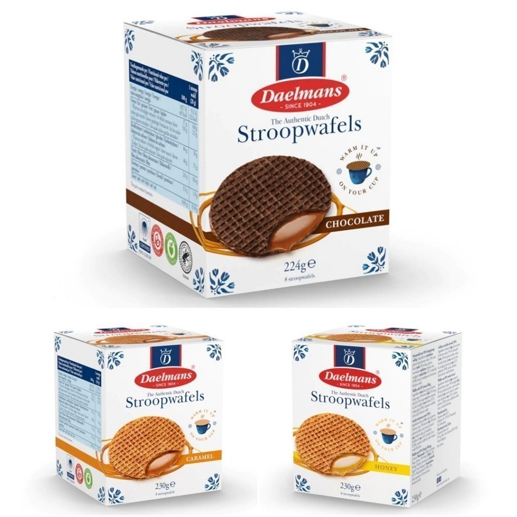

Biskuit DAELMANS Stroopwafels isi 8pcs asal Eropa