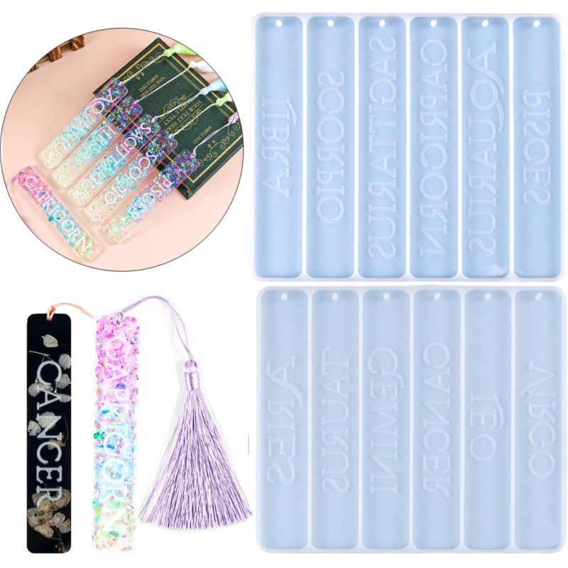 

Zodiac Bookmark Epoxy Resin Silicone Molds Casting Pendant Tassel for Jewelry DIY Craft Material Making Accessories Handicraft