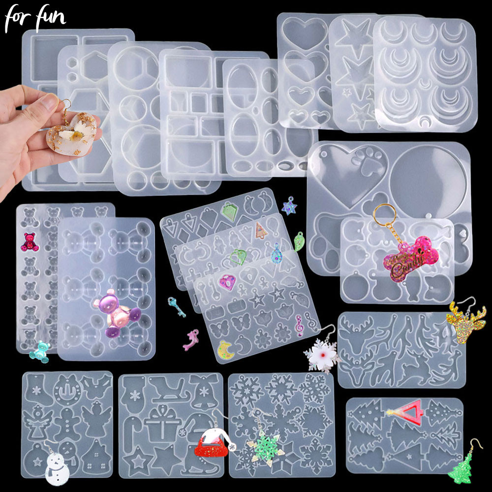

For Fun DIY Earring Pendant Silicone Mold Epoxy Resin Jewelry Making Molds Mixed Style Charms Keychain Mould Creative Handicraft