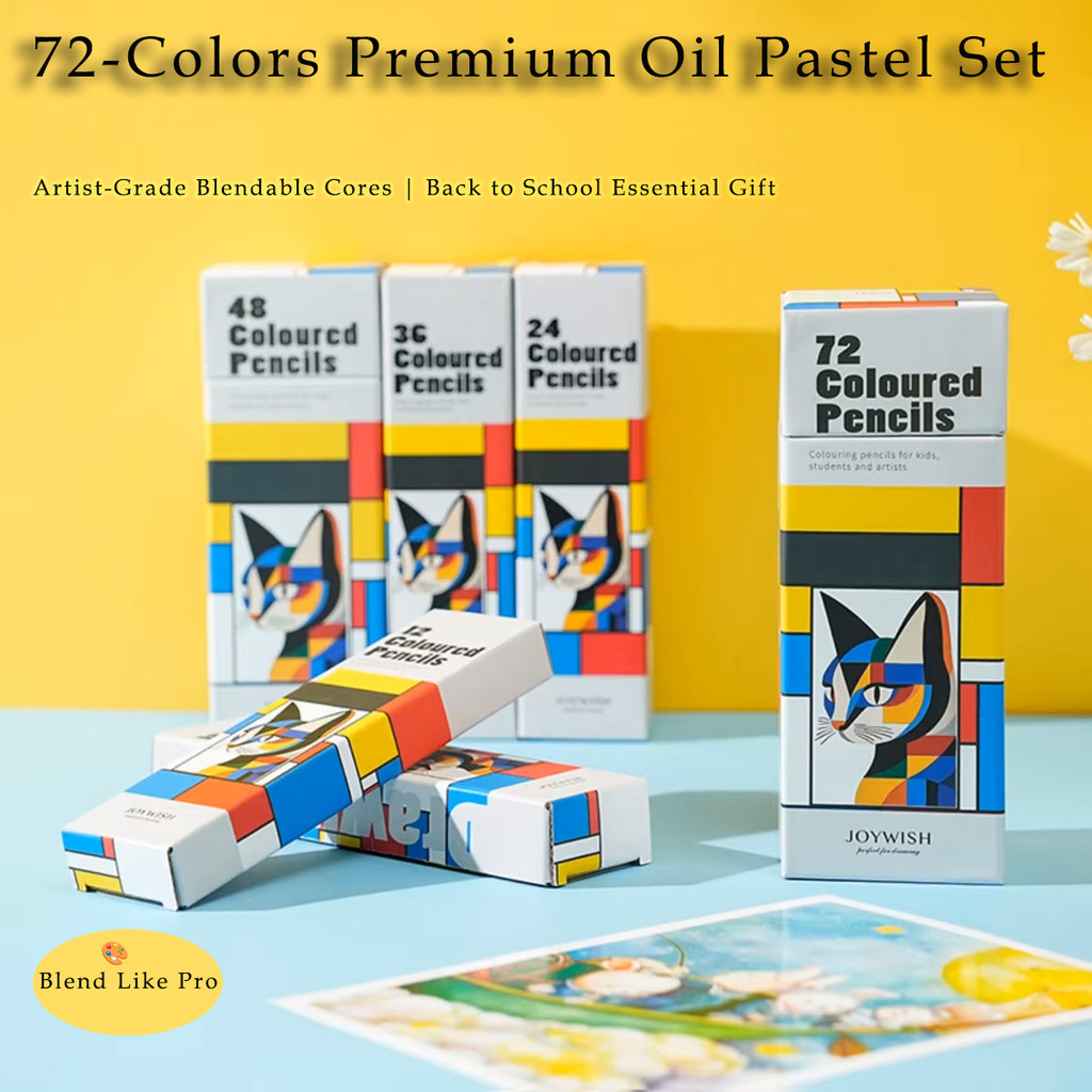

12-72 Color Oil Pastel Pencils Set Professional Soft Core for Drawing Sketching Back To School Art Supplies Gift for Students