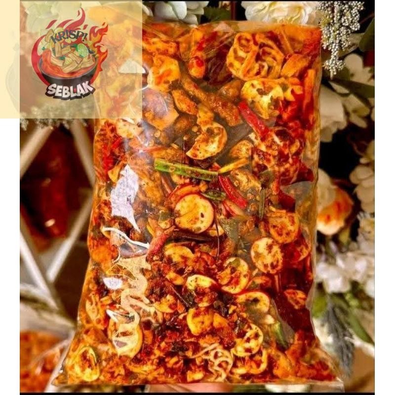 

Seblak krispi KERUPUK SEBLAK MIX/CAMPUR PEDAS DAUN JERUK 1KG 500GR 250GR