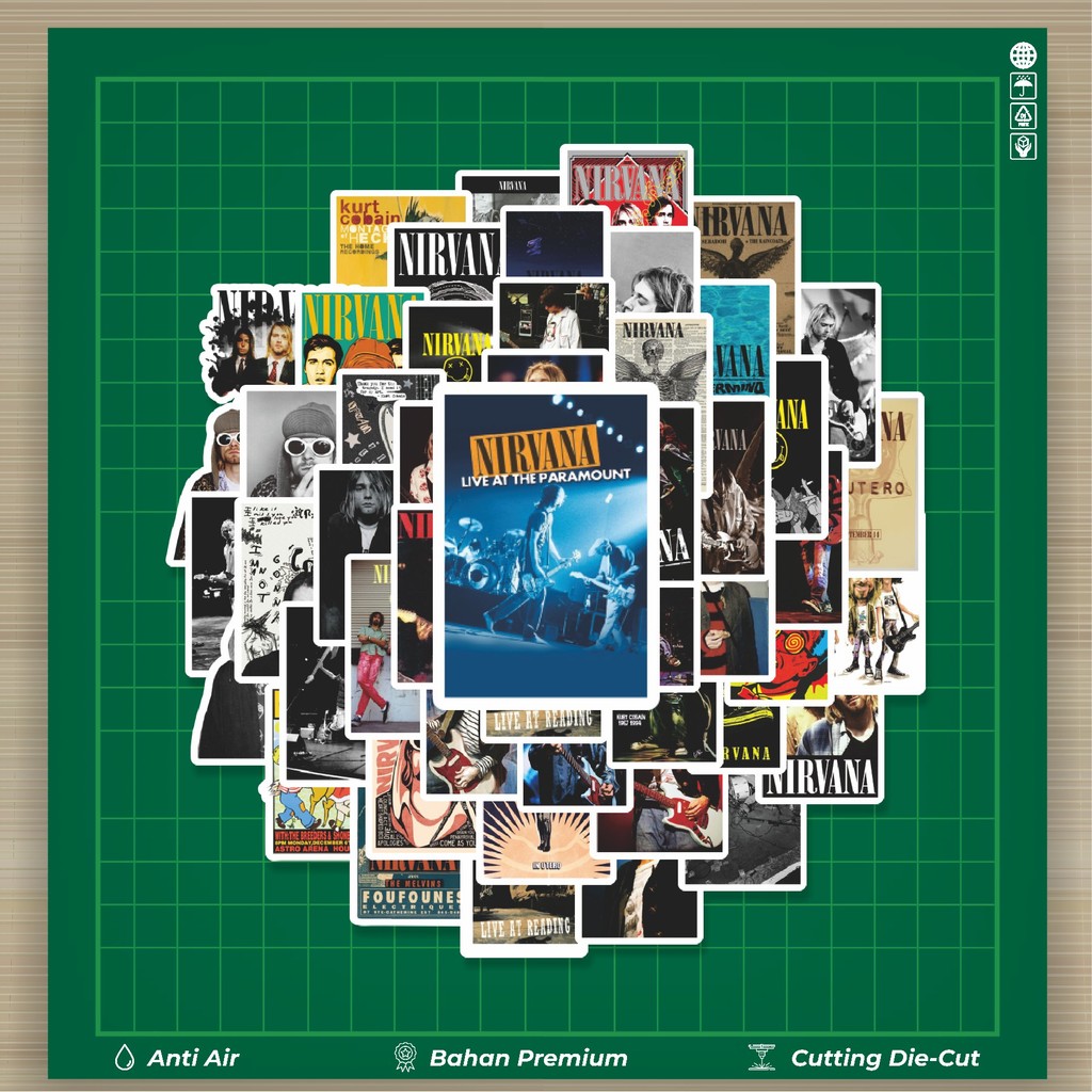 

HOT 50 PCS STIKER Stiker Poster Album Band Nirvana Stiker Fashion Cars Decal Dingin Kartu Album Custom Vinyl Anti Air- Sticker Aesthetic Buku Journal Koper Casing HP Tablet Laptop Helm Motor Botol Minum
