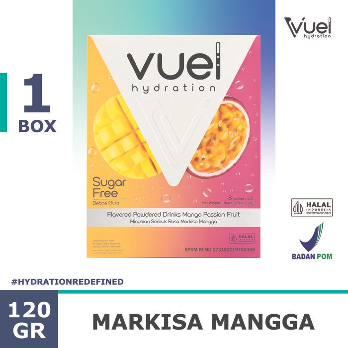

Vuel Hydration Electrolyte Drink Mix - Mango Passion Fruit - 8 Sachet/120g/box