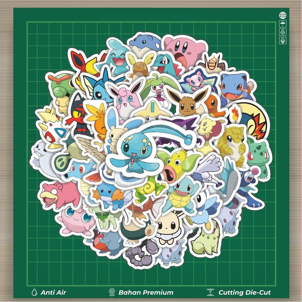 

HOT 50 PCS STIKER Stiker Anime Pokemon V4 Stiker Fashion Cars Decal Dingin Kartu Album Custom Vinyl Anti Air- Sticker Aesthetic Buku Journal Koper Casing HP Tablet Laptop Helm Motor Botol Minum