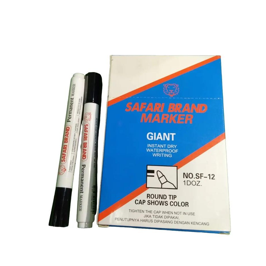 

SPIDOL SAFARI PERMANENT MARKER SF-12 HITAM Tinta Stationery