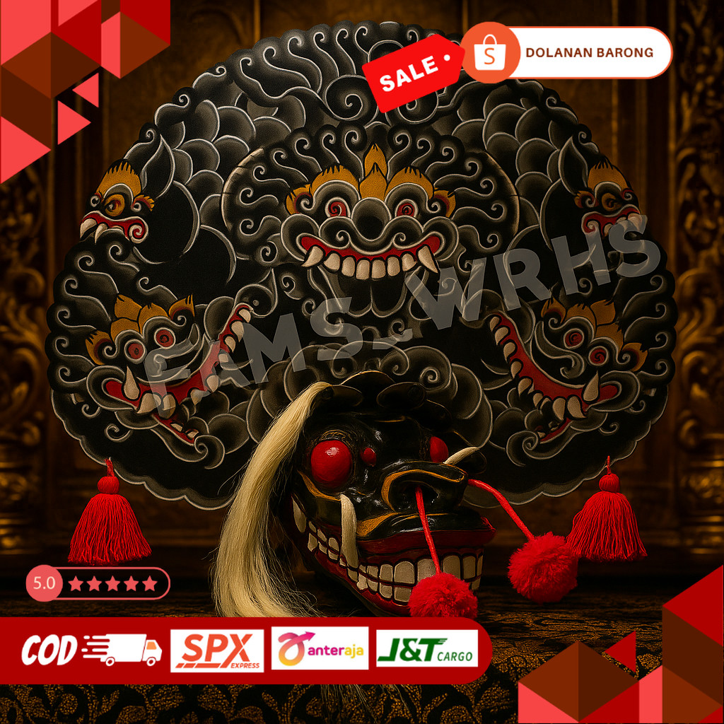 Barongan Telon VIP Ukuran 22 Full Kayu Barongan Caplokan Kayu db