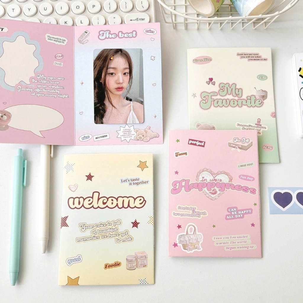 

[GW] Kartu Hadiah Ucapan Lipat Y2K Greeting Cards Photocard Kpop Packaging