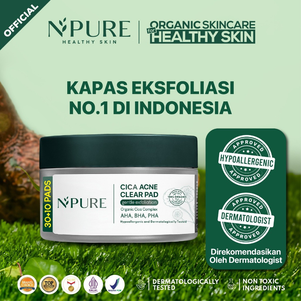 NPURE CICA CLEAR PAD JAR EKSFOLIASI KULIT WAJAH BPOM