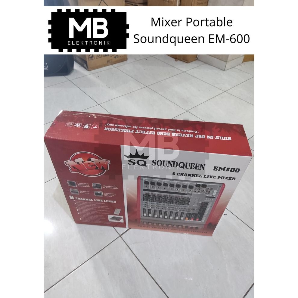 Mixer Portable Soundqueen EM-600 - Audio Mixer Sound System / Studio