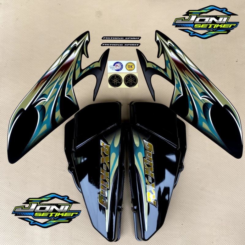 STIKER STRIPING RX KING HIJAU 2006 FULLSET EMBLEM STRIPING RX KING HIJAU BOK AKI RX KING FULLSET STR