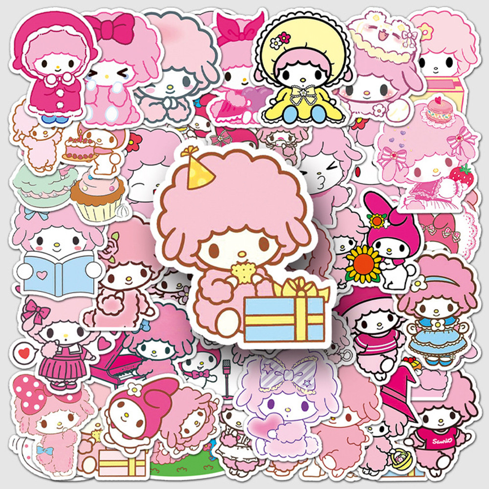 

10/30/50pcs Cute Sanrio My Sweet Piano Cartoon Stickers Kawaii Pink Anime Sheep Graffiti Decals DIY Phone Suitcase Diary Sticker