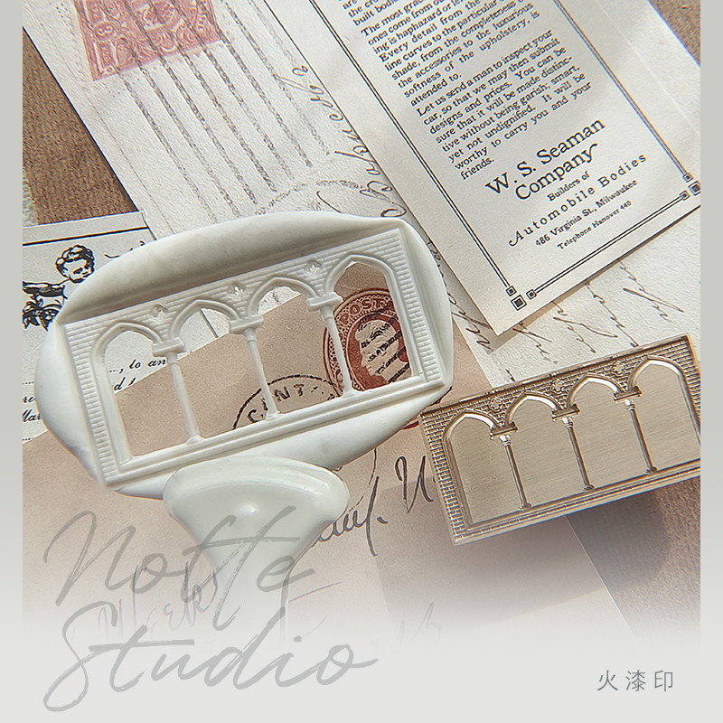 

New Irregular-Shaped Door Frame Brass Wax Seal Stamp Head 3D Embossed Envelope Scrapbook Invitation Sealing Wax Handicraft Toys