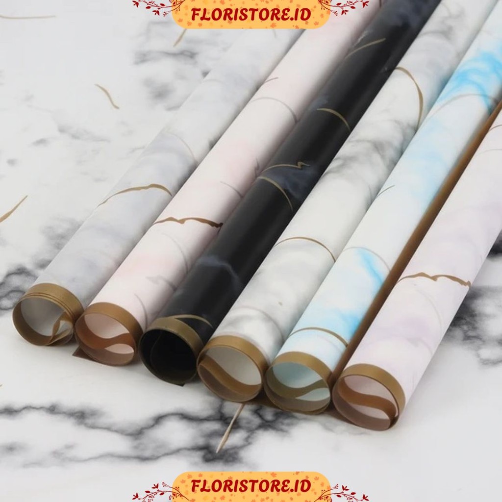 

MARBLE GOLDEN BORDER / CELLOPHANE / FLORIST PAPER / KERTAS BUKET BUNGA / WRAPPING WRAPPER
