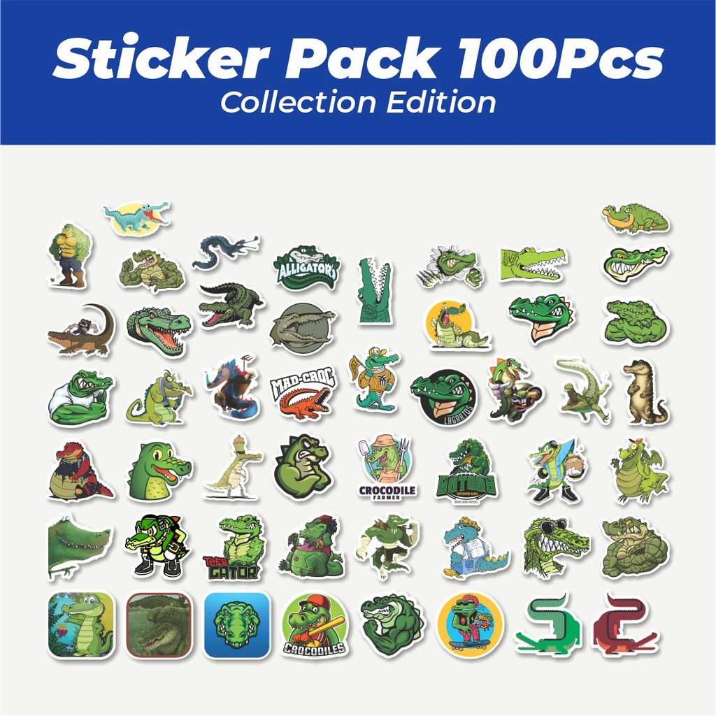 

Hot Stiker Cute Crocodile Kawaii Alligator Series 2 [Seri Buaya] Lucu Anti Air Stikers Berperekat Waterproof Sticker Decal Buat Motor Helm Buku Journal Koper Casing HP Laptop Botol Minum