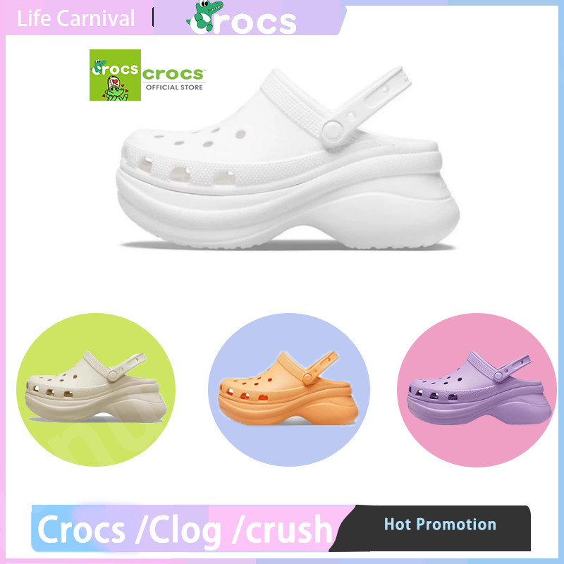 Sandal Crocs Bae clog woman's Classic BONE/BLACK/WHITE 206302 Sandal Pria dan Wanita Anti Selip