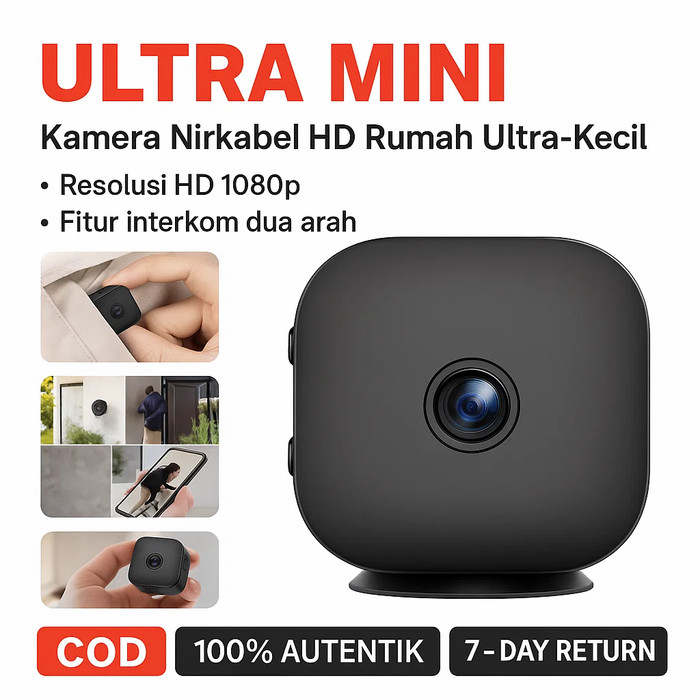 ⭐COD/Beli 1 Gratis 1⭐【Ultra Mini】Kamera Nirkabel Hd Rumah Ultra-Kecil/Kamera Mini CCTV 1080P / Kamer