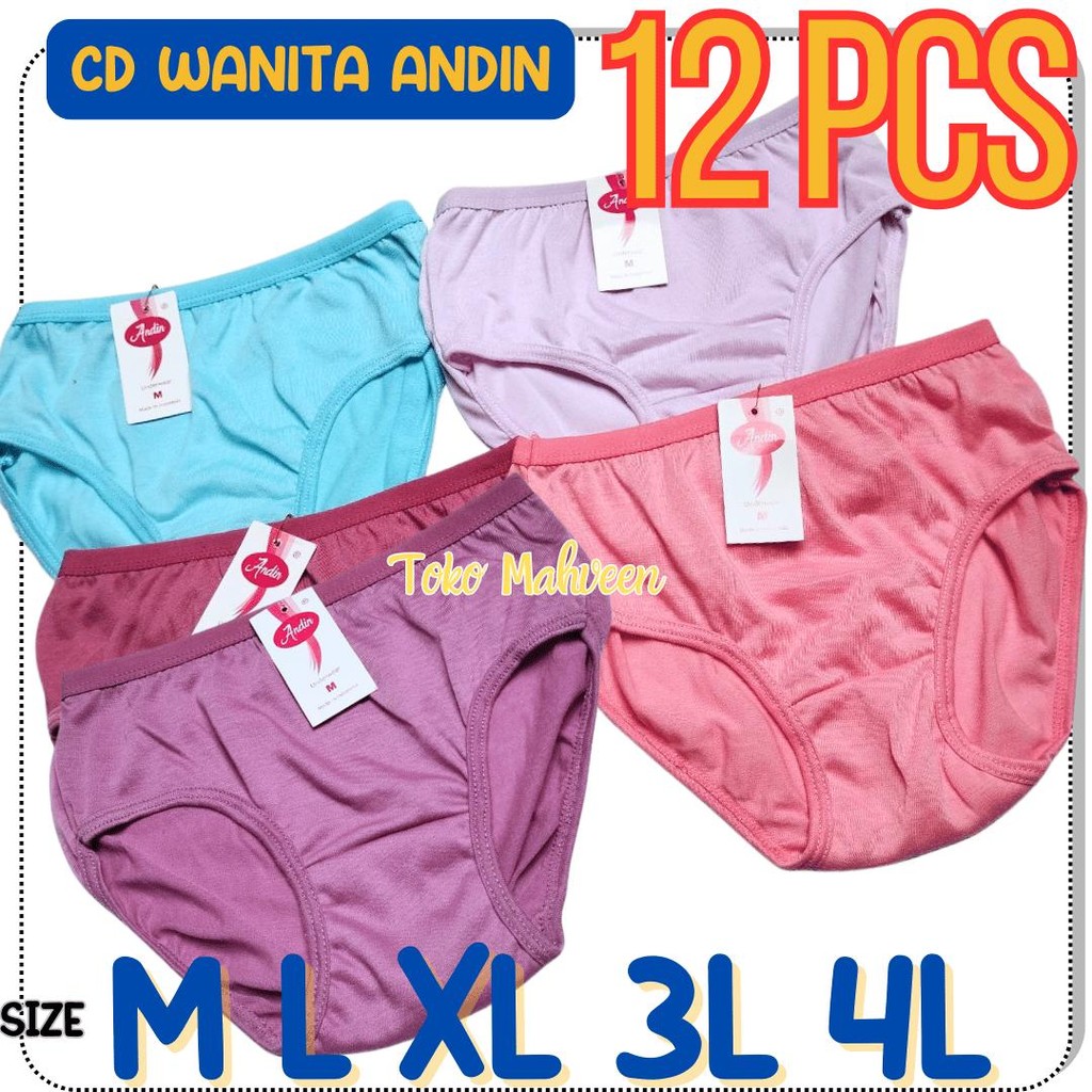 12 PCS Celana Dalam Perempuan Anak Remaja Wanita CD Wanita Import SD SMP SMA Dewasa Warna Cerah